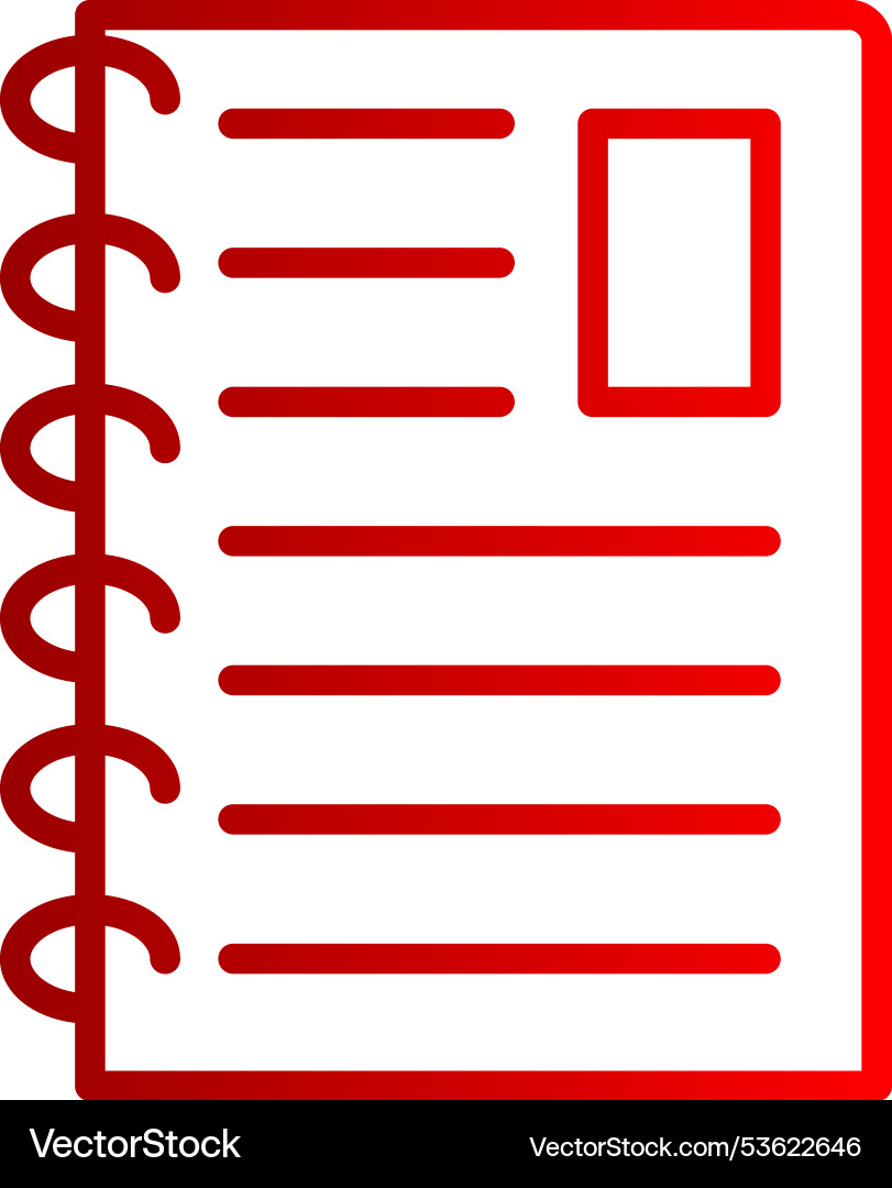 Notebook line gradient icon vector image