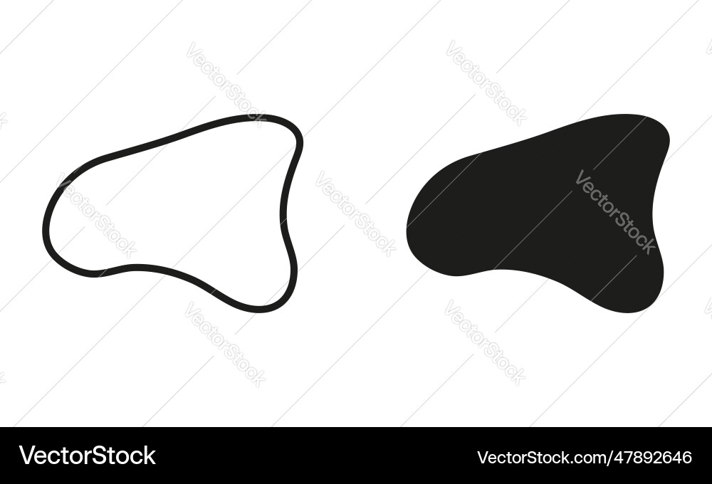 Organic blob random shape line and silhouette Organic blob random shape line and silhouette Vector Image