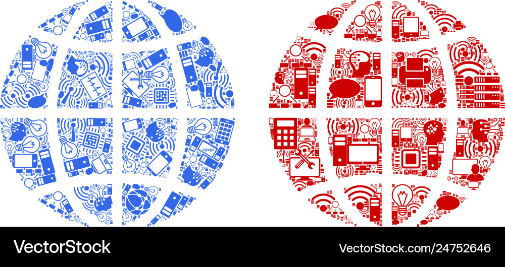 Planet globe composition icons for bigdata Planet globe composition icons for bigdata vector image