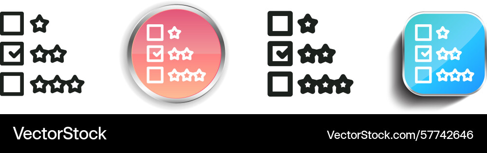 Rating icon thin linear regular and button style vector image