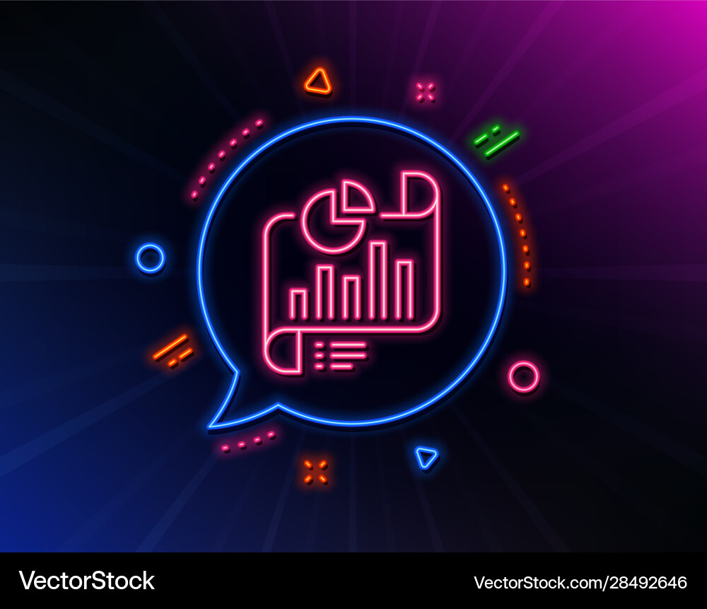 Report document line icon column graph sign Report document line icon column graph sign vector image