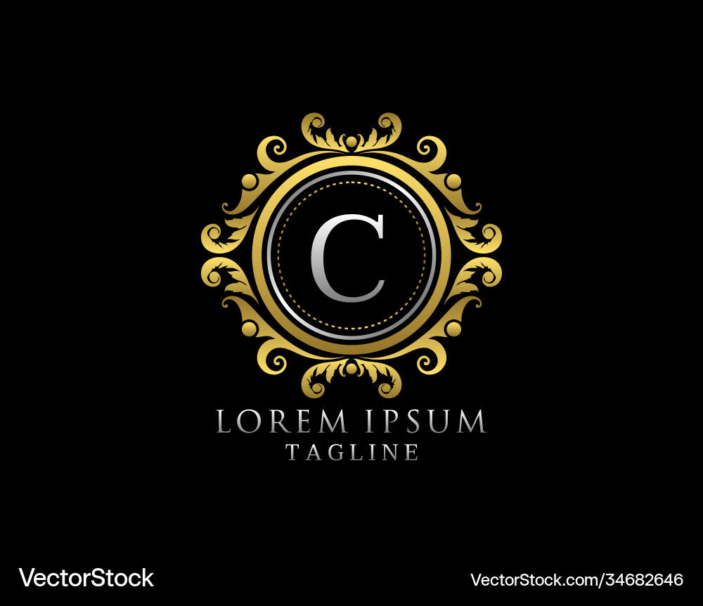Royal Kreis c Buchstaben Logo Luxus Badge Royal Kreis c Buchstaben Logo Luxus Badge vektorbild
