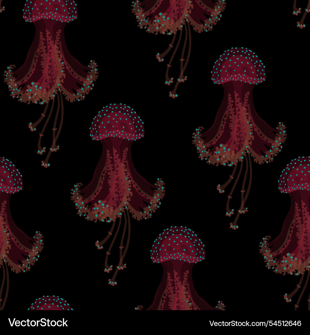 Seamless pattern with jellyfish vector image
