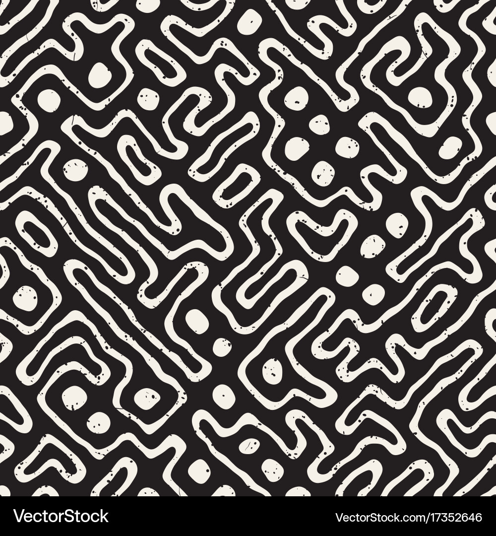 Seamless pattern with maze lines monochrome Vector Image