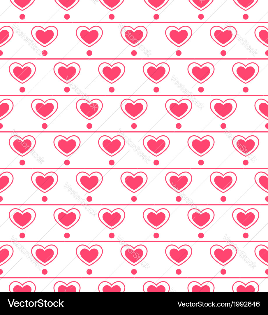 Seamless pattern with repeating hearts vector image