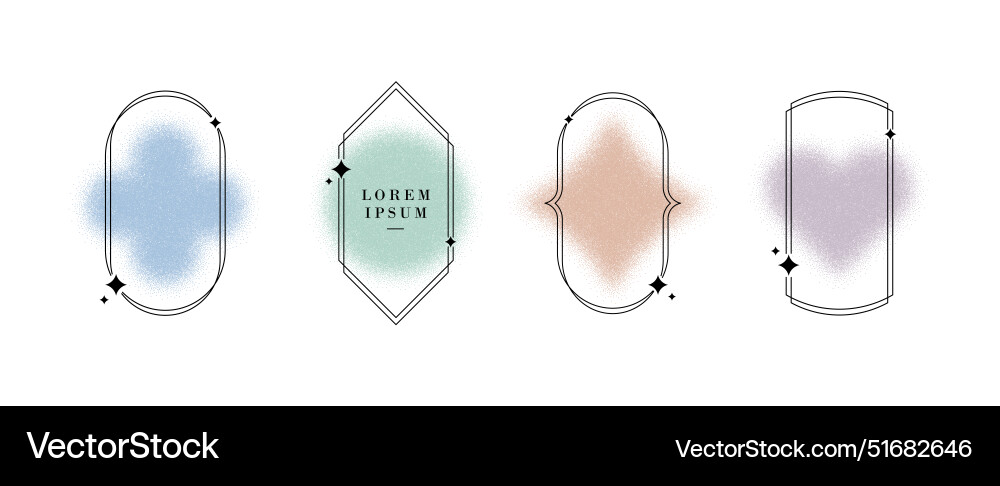 Set of linear frames with stippled gradients vector image