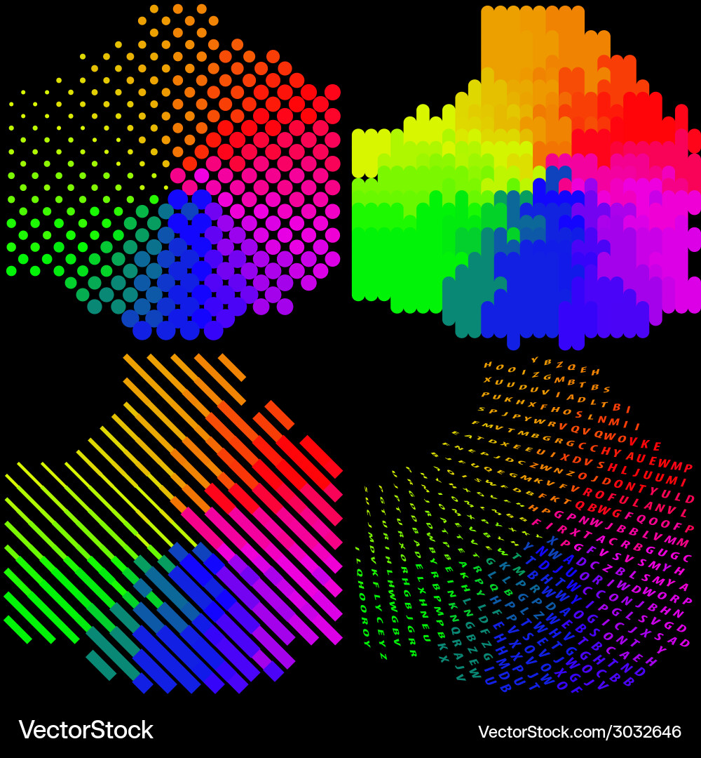 Set of multicolored mosaic abstract background vector image