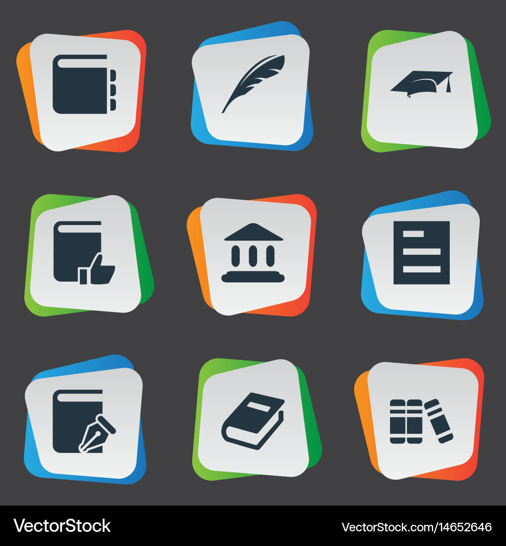 Set of simple knowledge icons vector image