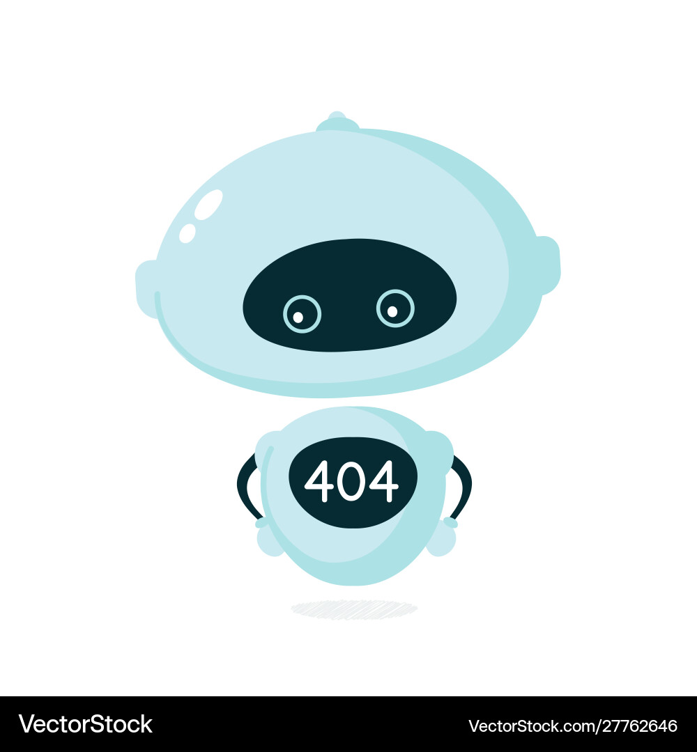 Smiling Robot 404 Error Vector Image
