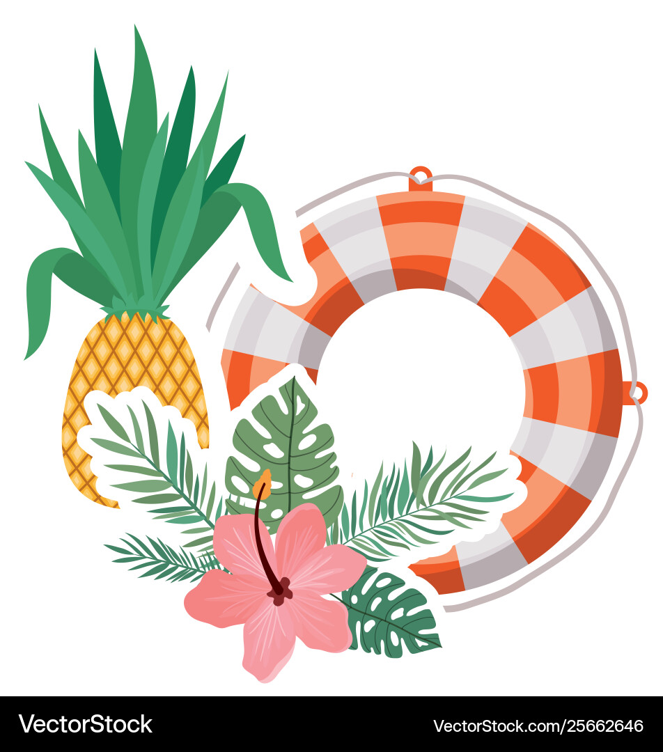 Summer objects in white background Summer objects in white background Vector Image