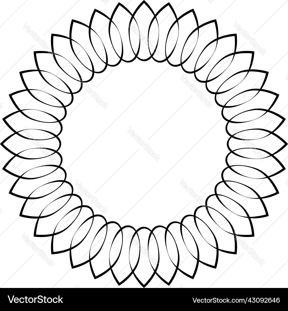Thin line round circular mandala motif pattern Thin line round circular mandala motif pattern vector image