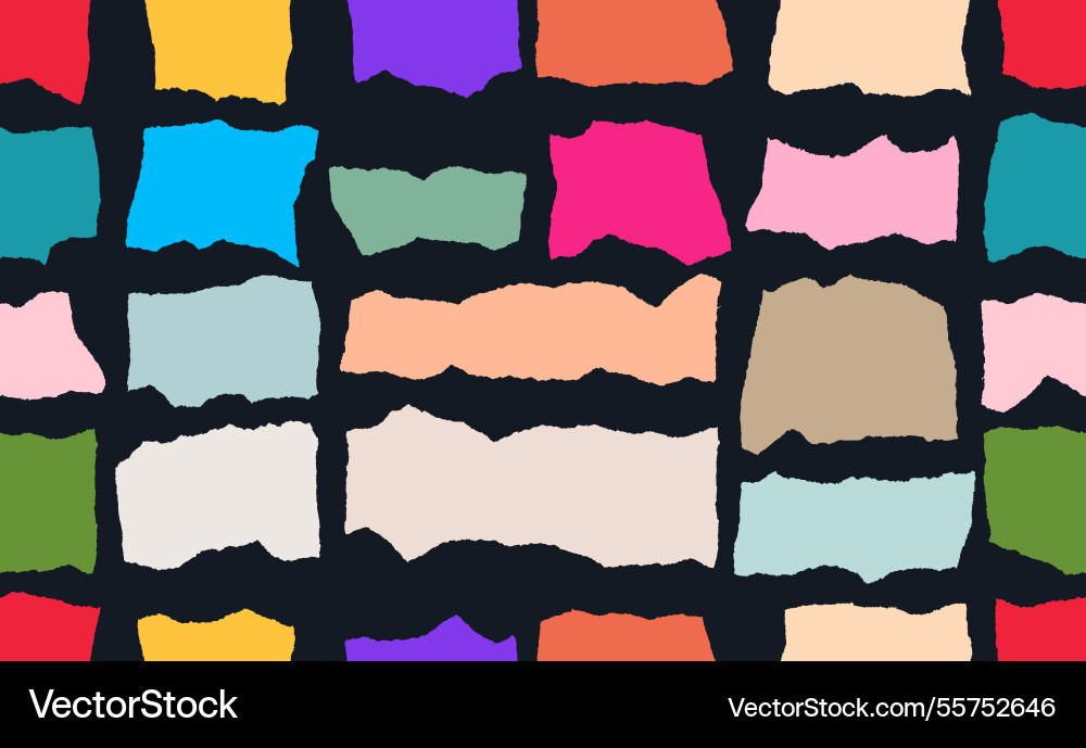 Torn paper frames seamless pattern colored Vector Image