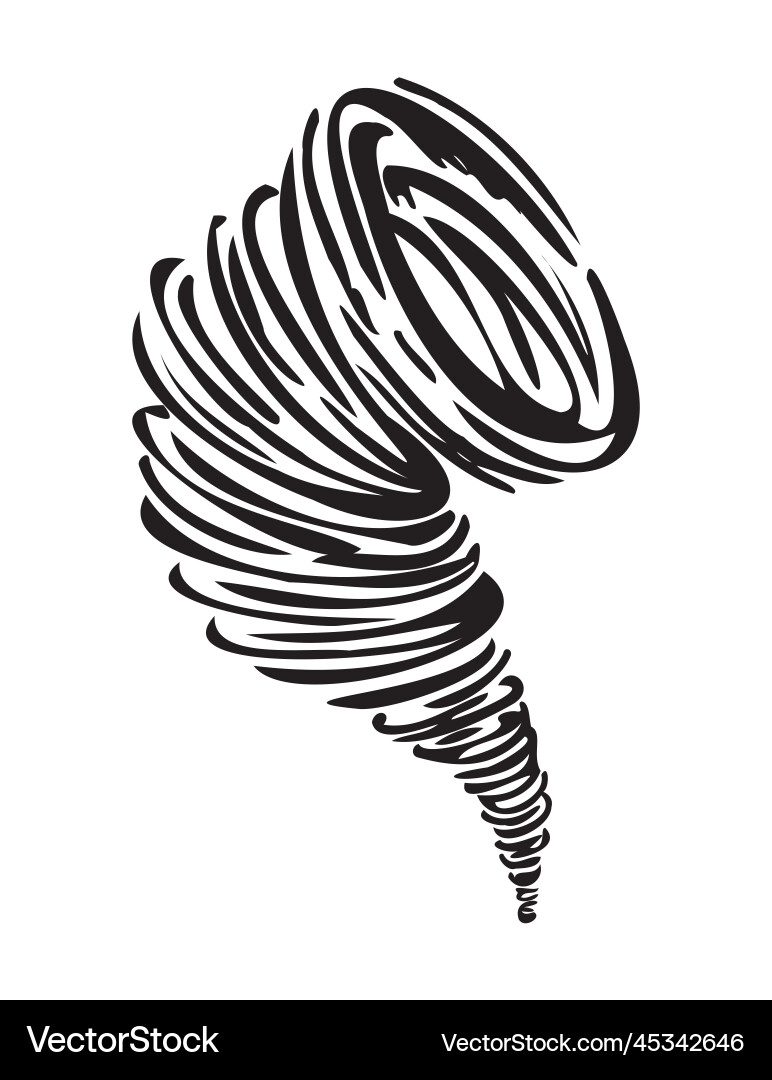 Tornado effect with black line curve funnel vector image