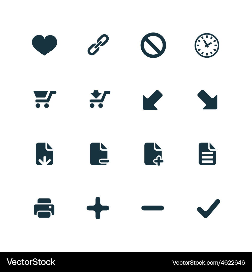 Ui outline for web and mobile icons set Vector Image