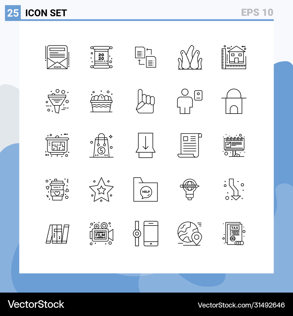 User interface pack 25 basic lines Vector Image