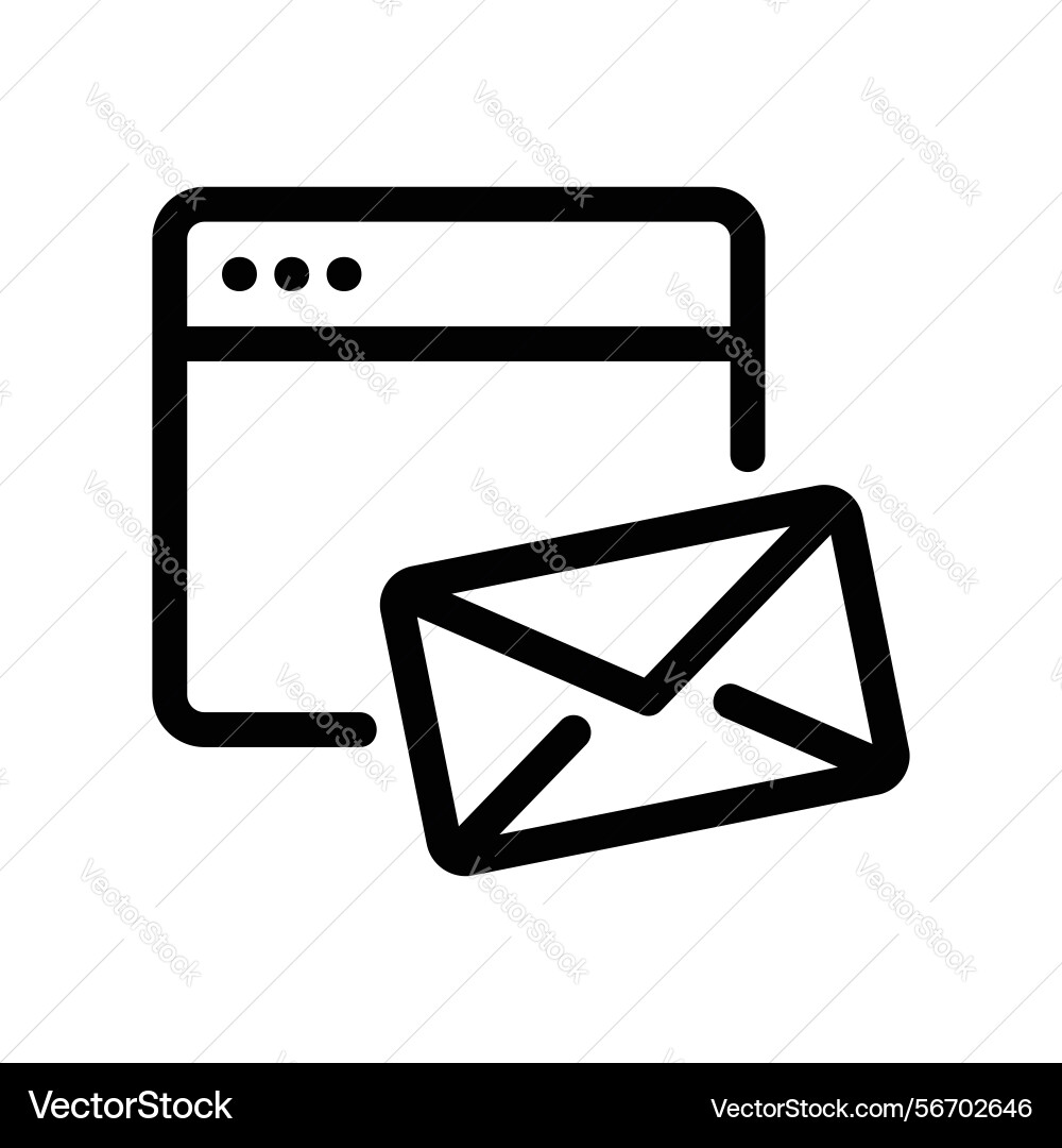 Webmail interface icon browser window displaying Vector Image