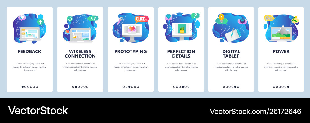 Website and mobile app onboarding screens vector image