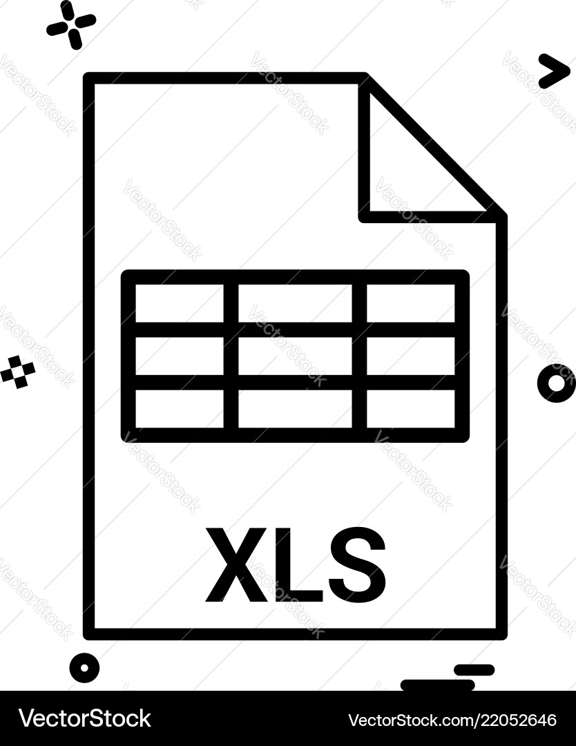 Xls file extension format icon design Vector Image