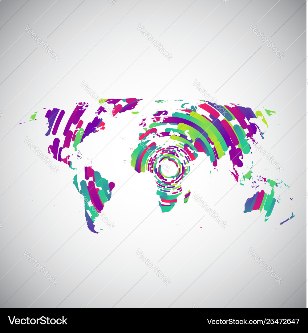 Abstract world map with colorful circles Abstract world map with colorful circles vector image