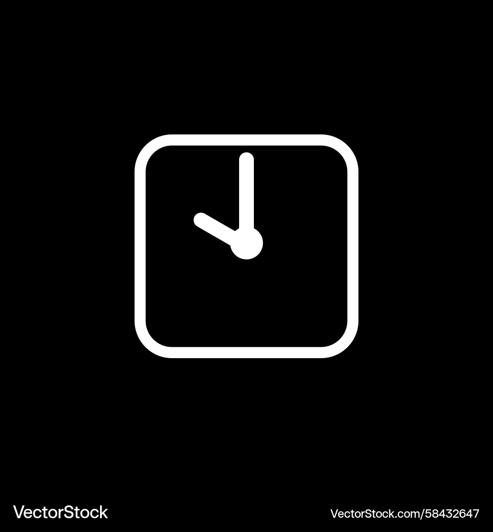 Clock Timer Icon - Round Template Vector Image
