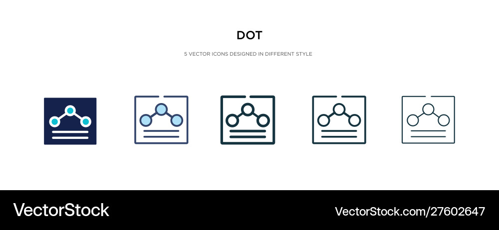 Dot icon in different style two colored Dot icon in different style two colored vector image