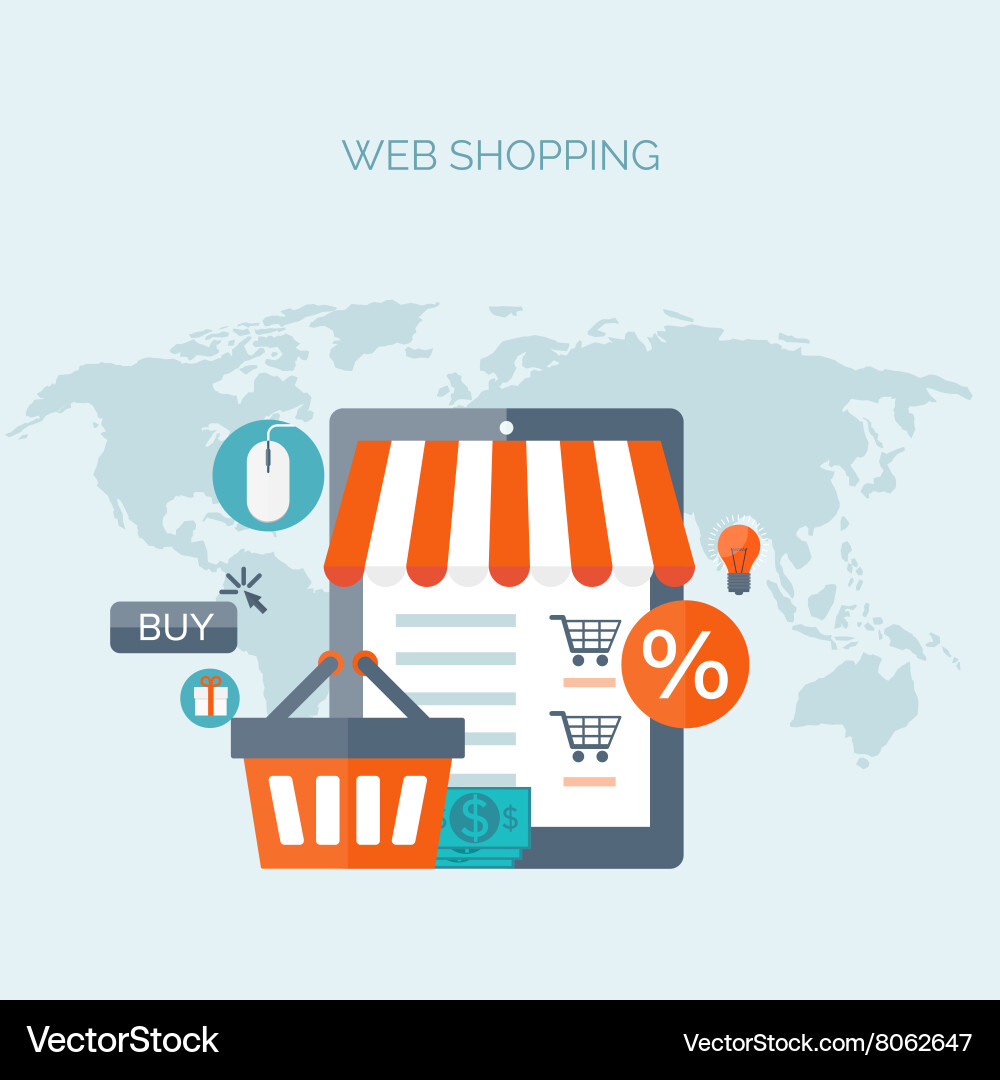 Flat header shopping web Vector Image