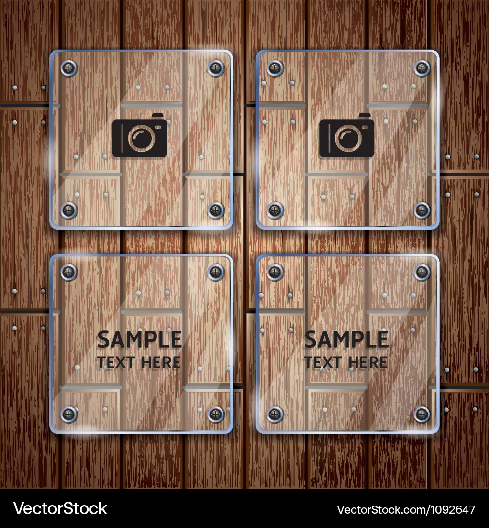 Glass frame and wooden Vector Image