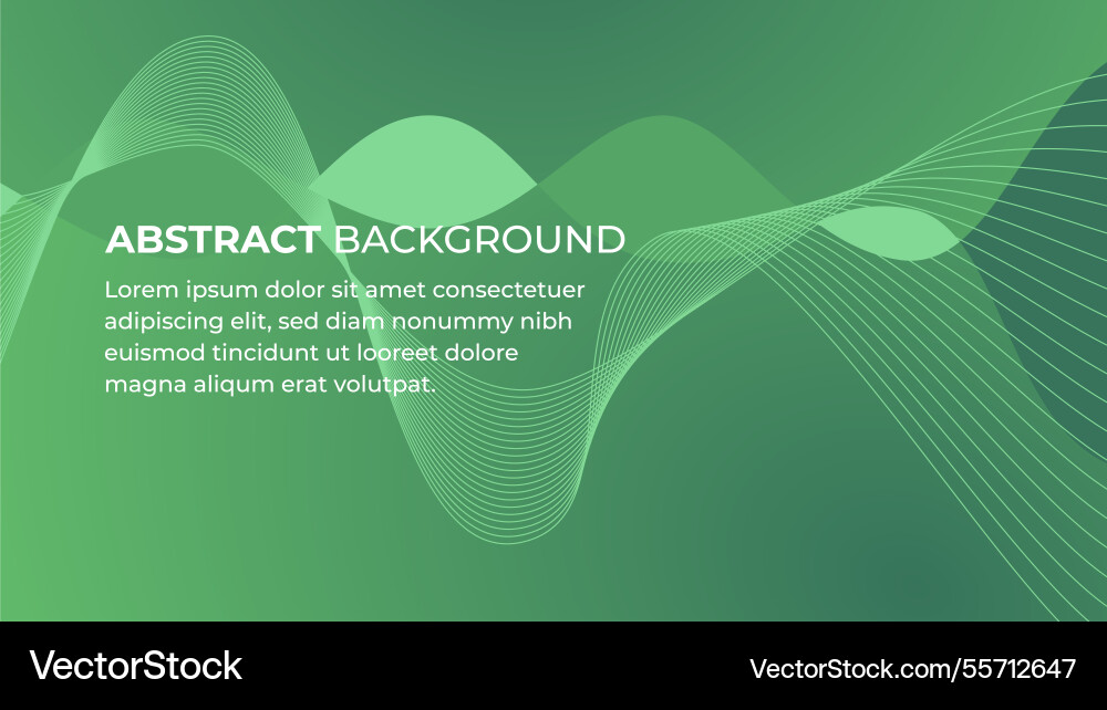 Green gradient background with abstract lines Vector Image