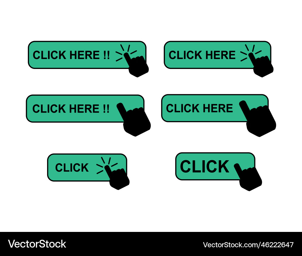 Klicken Sie hier Web-Taste Internet-Flach Klicken Sie hier Web-Taste Internet-Flach vektorbild