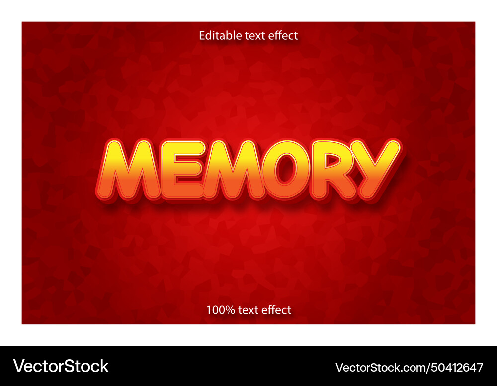 Memory editable text effect cartoon style Vector Image