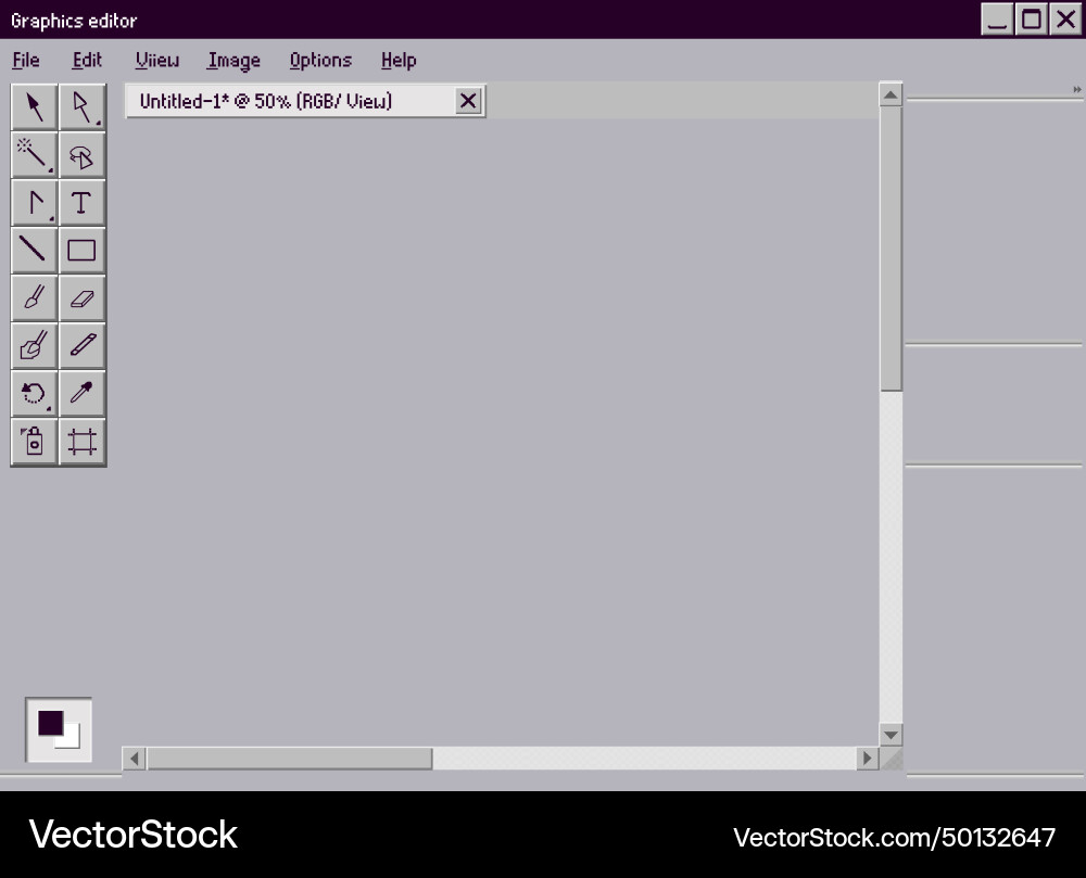 Old design editor interface graphic drawing vector image