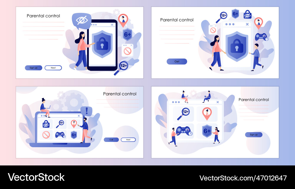 Parental control software access restrict Parental control software access restrict Vector Image