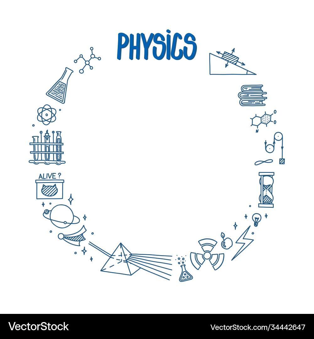 Physik Doodle mit Licht Prismenbücher Atom Physik Doodle mit Licht Prismenbücher Atom vektorbild