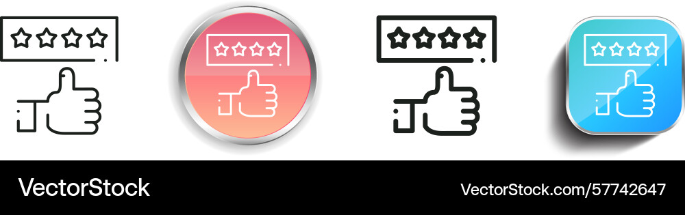 Rating icon thin linear regular and button style Rating icon thin linear regular and button style vector image