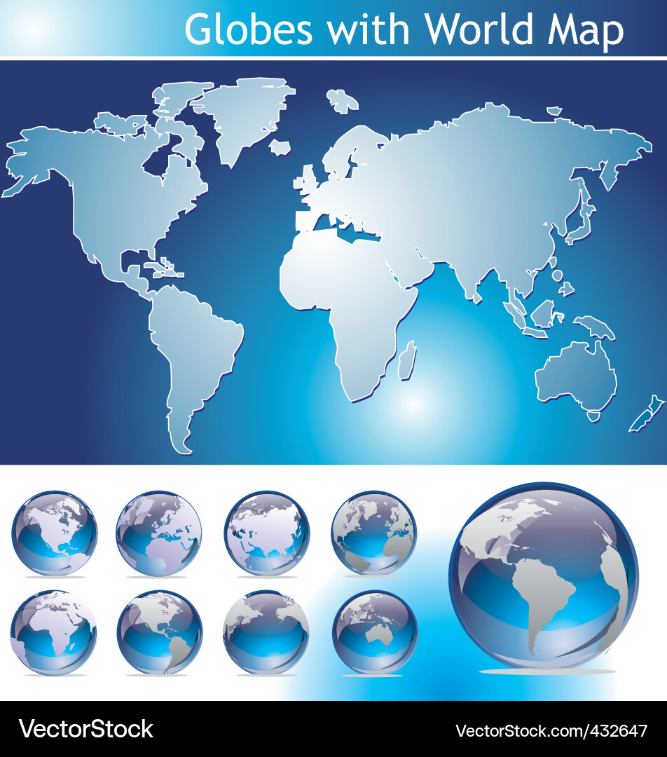 Realistischer Globe mit Weltkarte Vektorbild