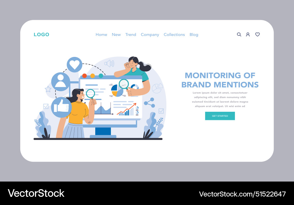 Reputation management web or landing building Reputation management web or landing building Vector Image