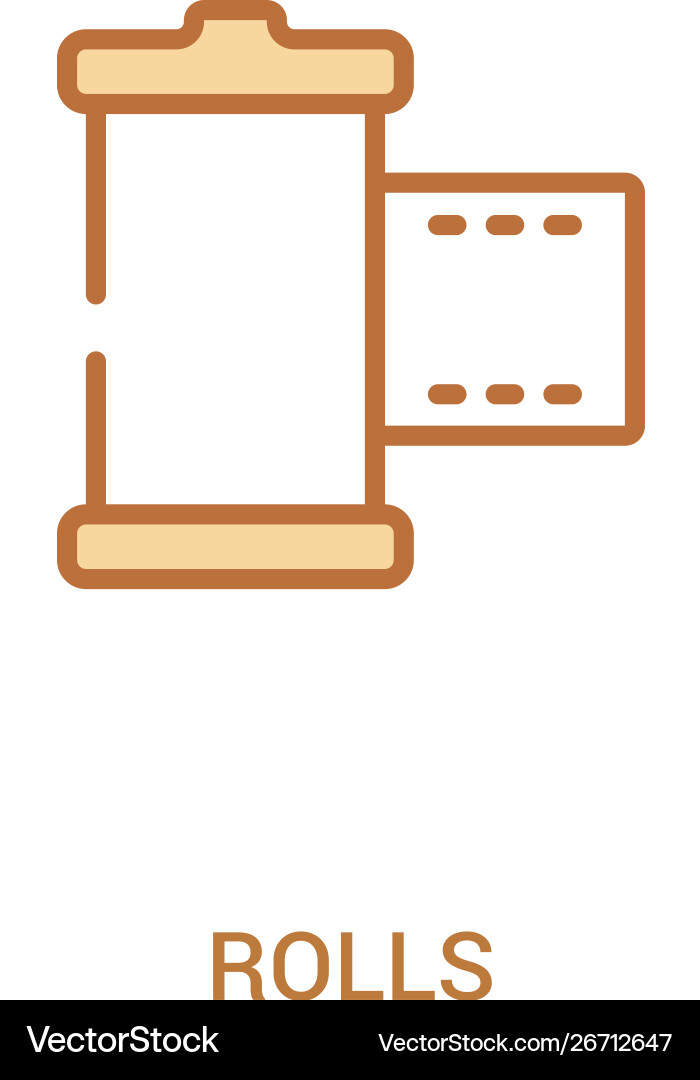 Rolls concept 2 colored icon simple line element Rolls concept 2 colored icon simple line element vector image
