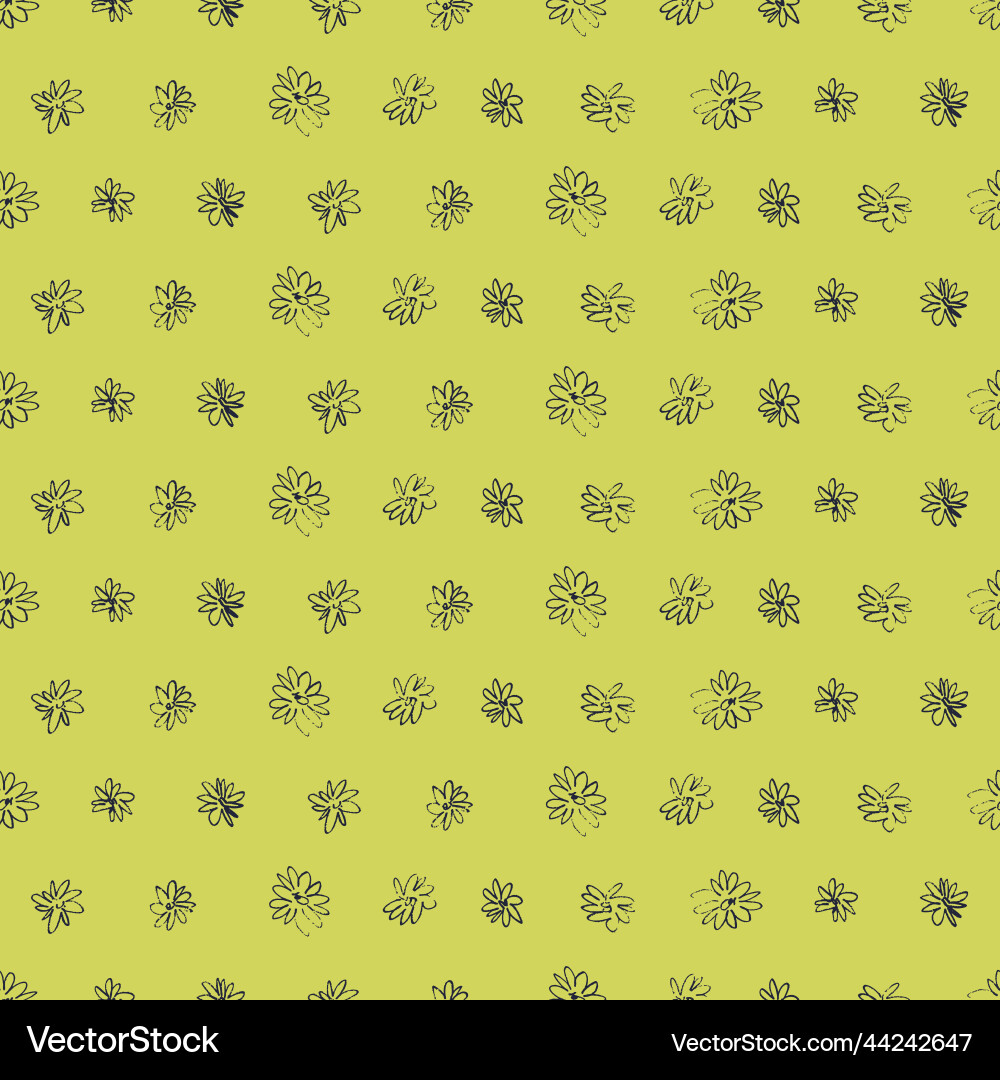 Seamless pattern with rows of hand drawn meadow Vector Image
