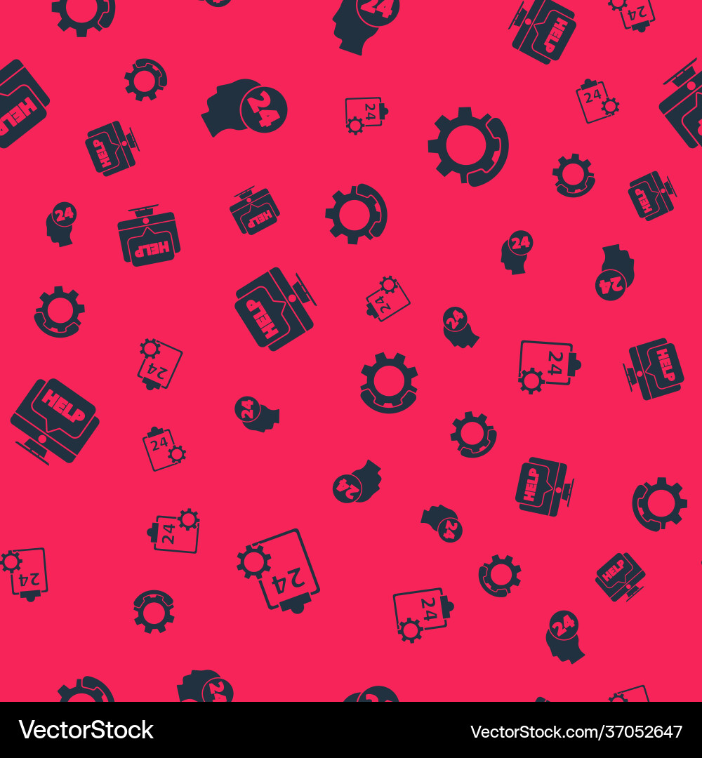 Set checklist with 24 hours service support Set checklist with 24 hours service support vector image