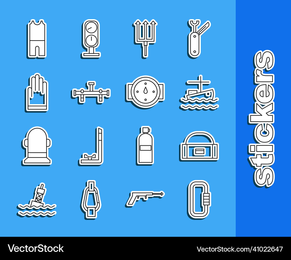 Set line carabiner case or box container Set line carabiner case or box container vector image