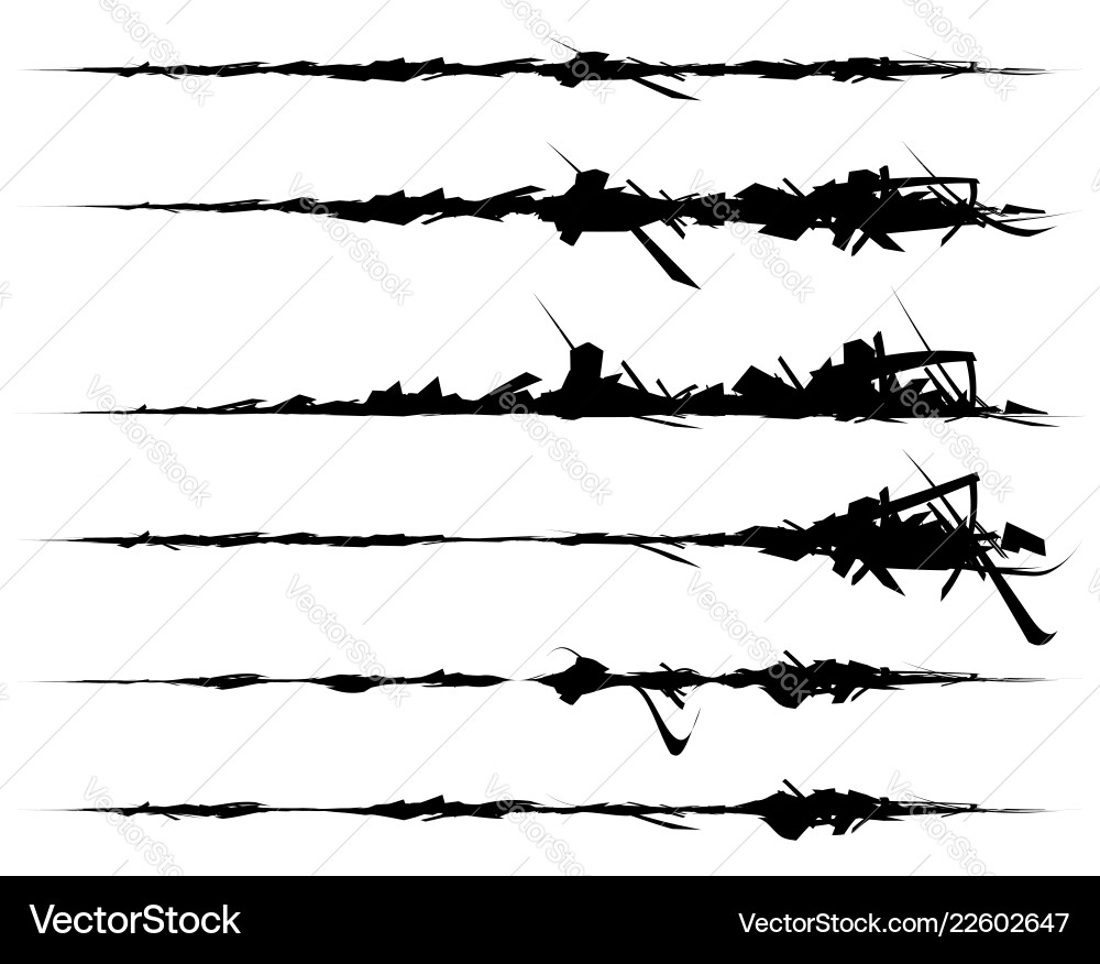 Set of textured rough and grungy elements Set of textured rough and grungy elements vector image