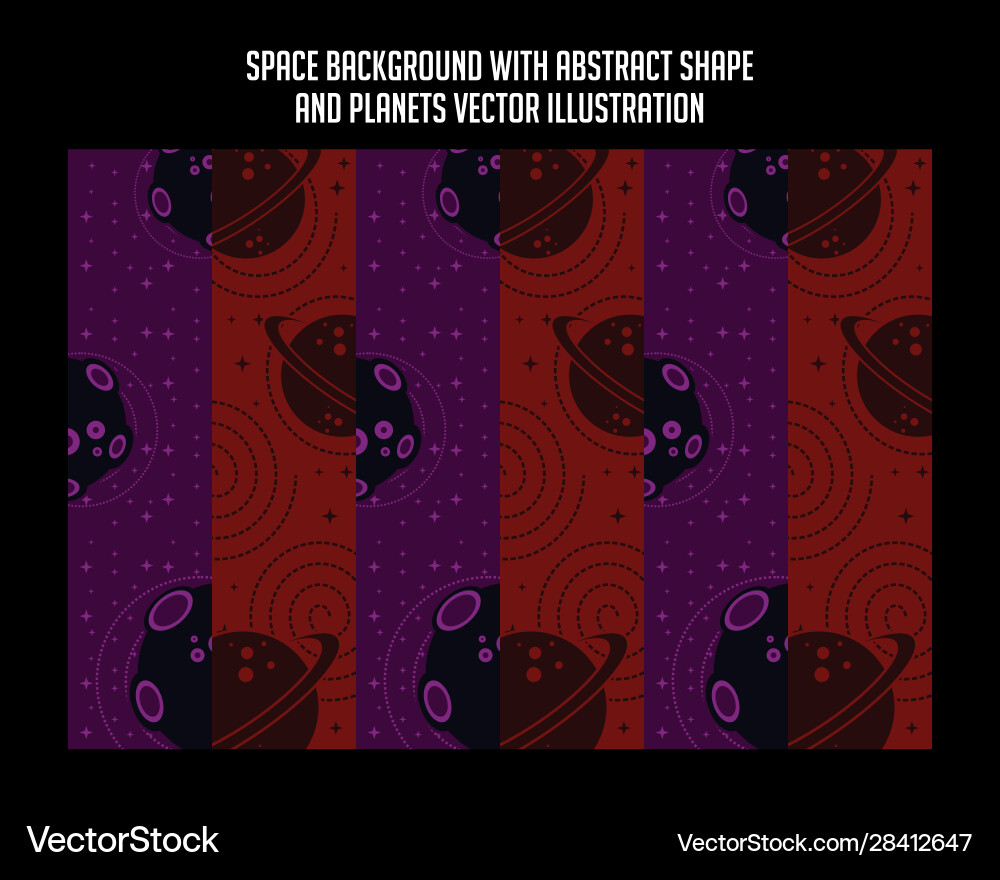 Set space background with abstract shape Vector Image