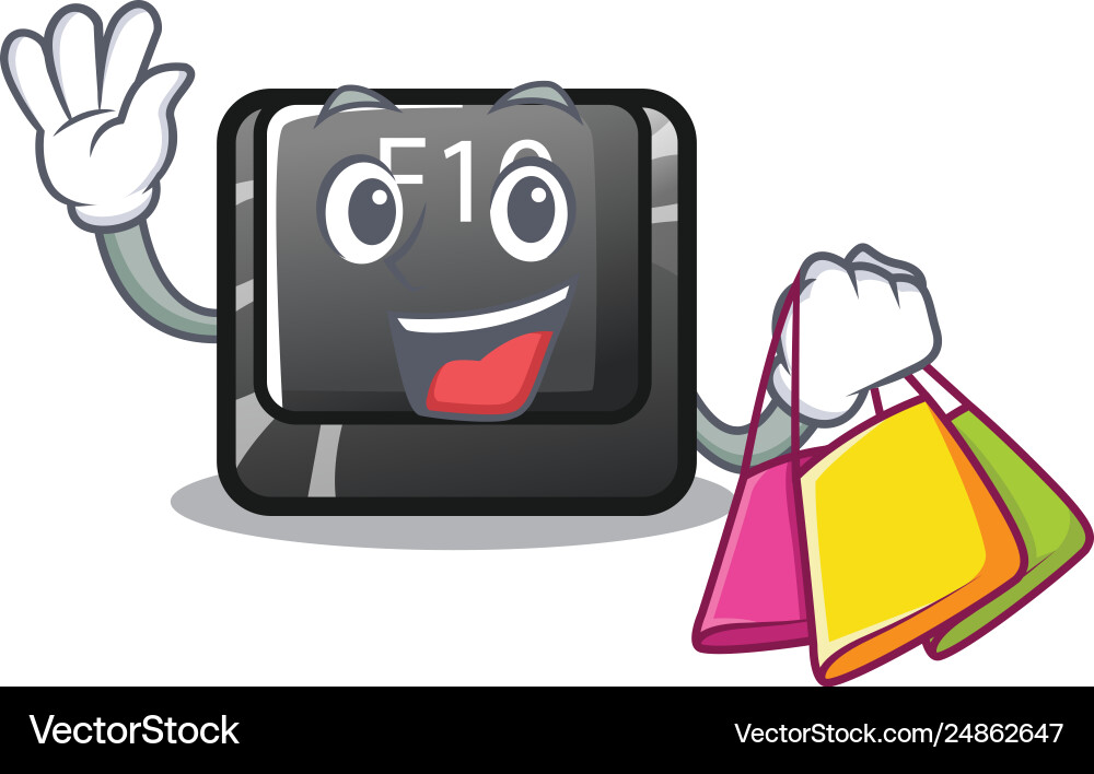 Shopping button f10 on a keyboard character vector image