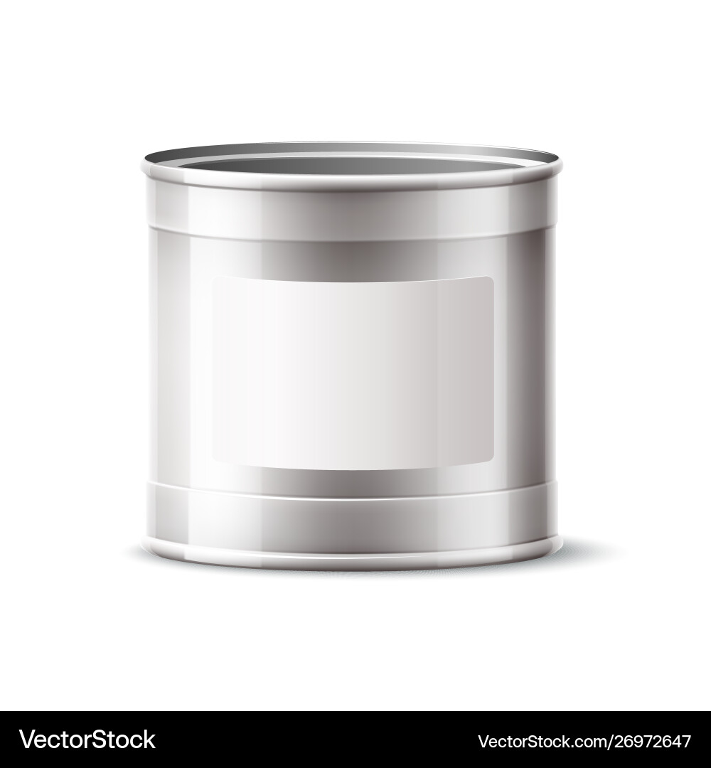 Silver Tin Can - Empty Container Vector Image
