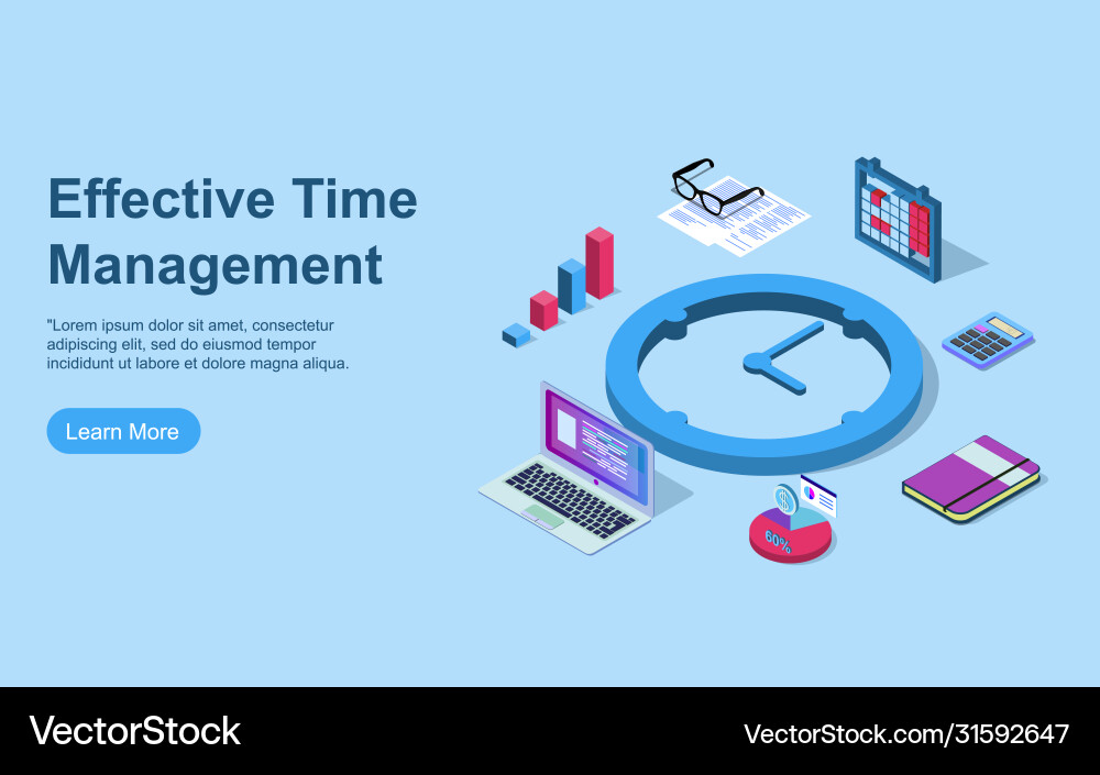 Time management concept can use for web banner Time management concept can use for web banner vector image