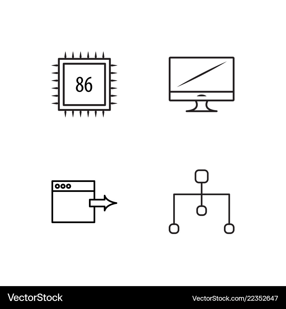 Web simple outlined icons set Web simple outlined icons set Vector Image