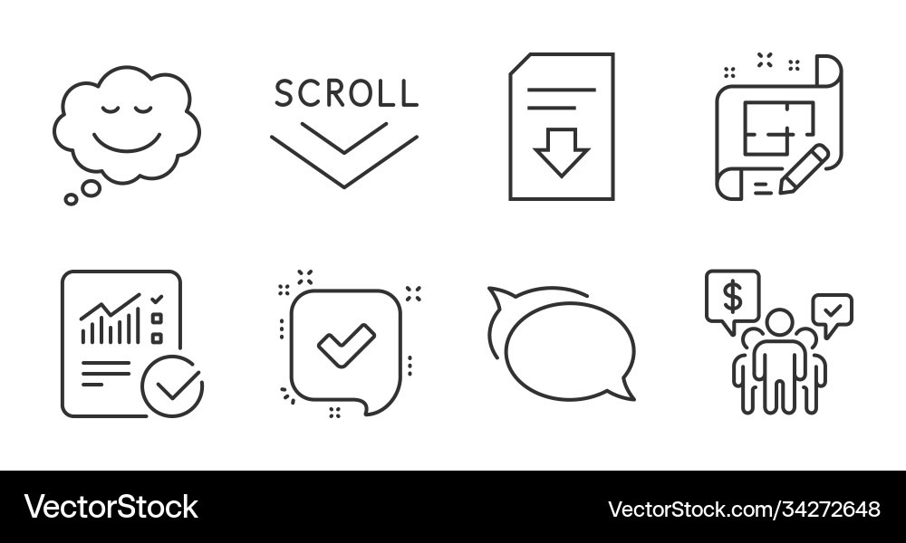 Architect plan checked calculation and speech Vector Image