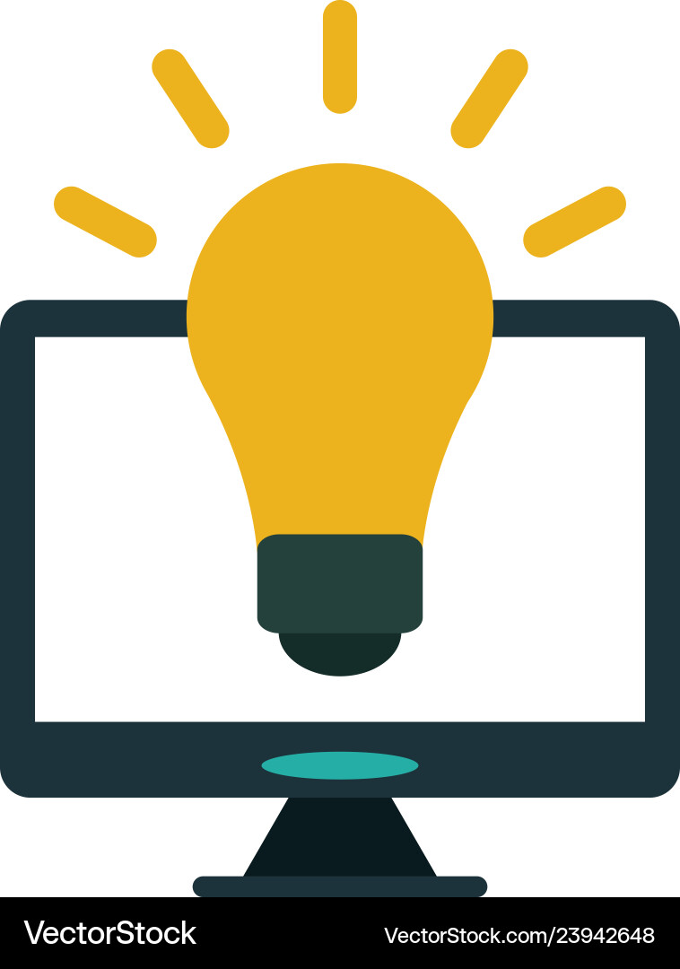 Big idea on computer symbol Big idea on computer symbol vector image