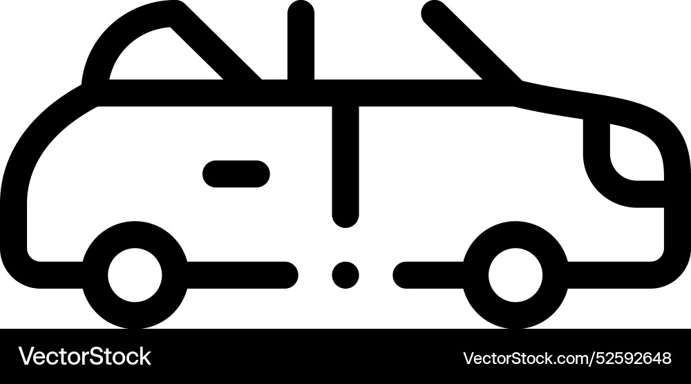Convertible icon thin linear style design Convertible icon thin linear style design Vector Image