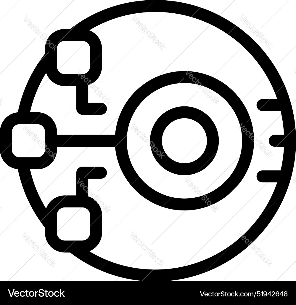 Decentralized network icon showing three nodes Decentralized network icon showing three nodes vector image